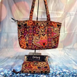 Vera Bradley Tote and Wallet Set in Sunset Safari